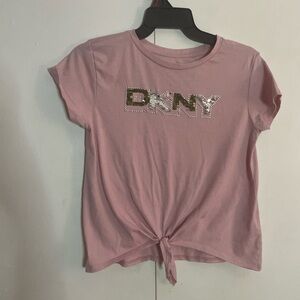 DKNY Pink Tee with Gold Accents